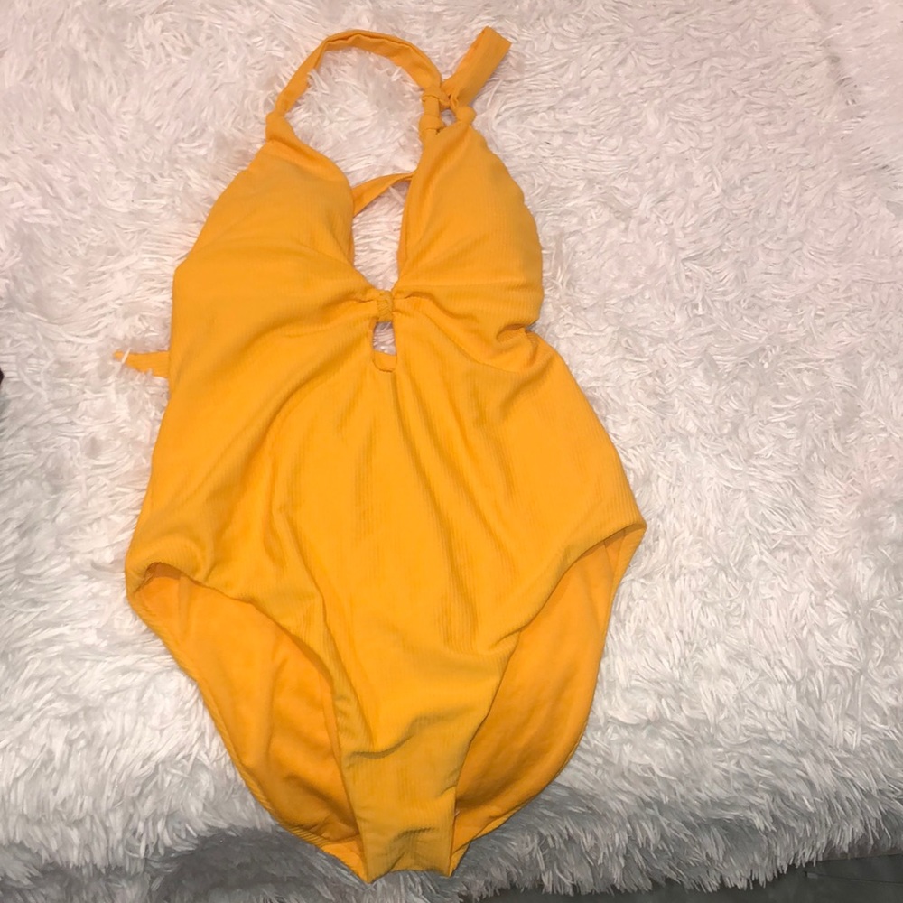 Yellow one peice bathing suit